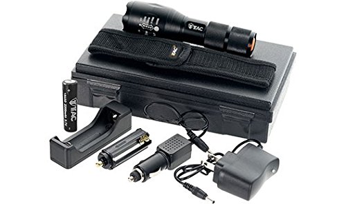 1TAC TC1200 High Power Tactical Flashlight with Real CREE XM-L3 LED | 1200 Lumens, Zoom & Adjustable, 5 Light Modes, Ultra Bright and Waterproof (Kit)